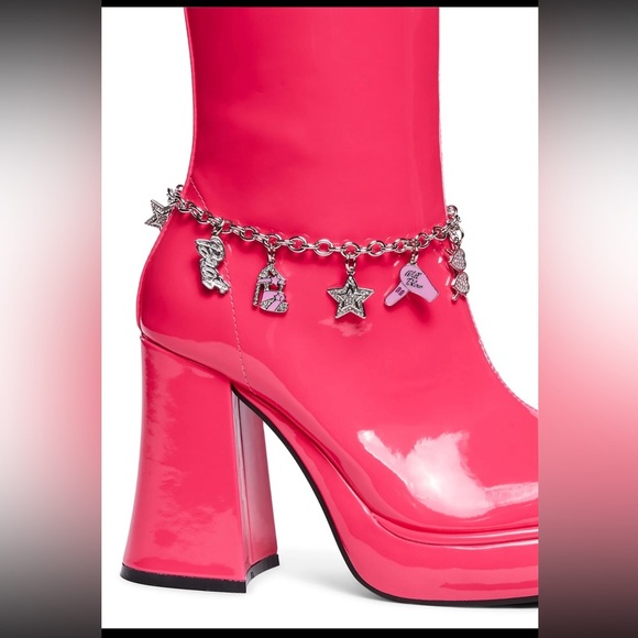 DOLLS KILL pink charmed platform boots - Picture 2 of 5